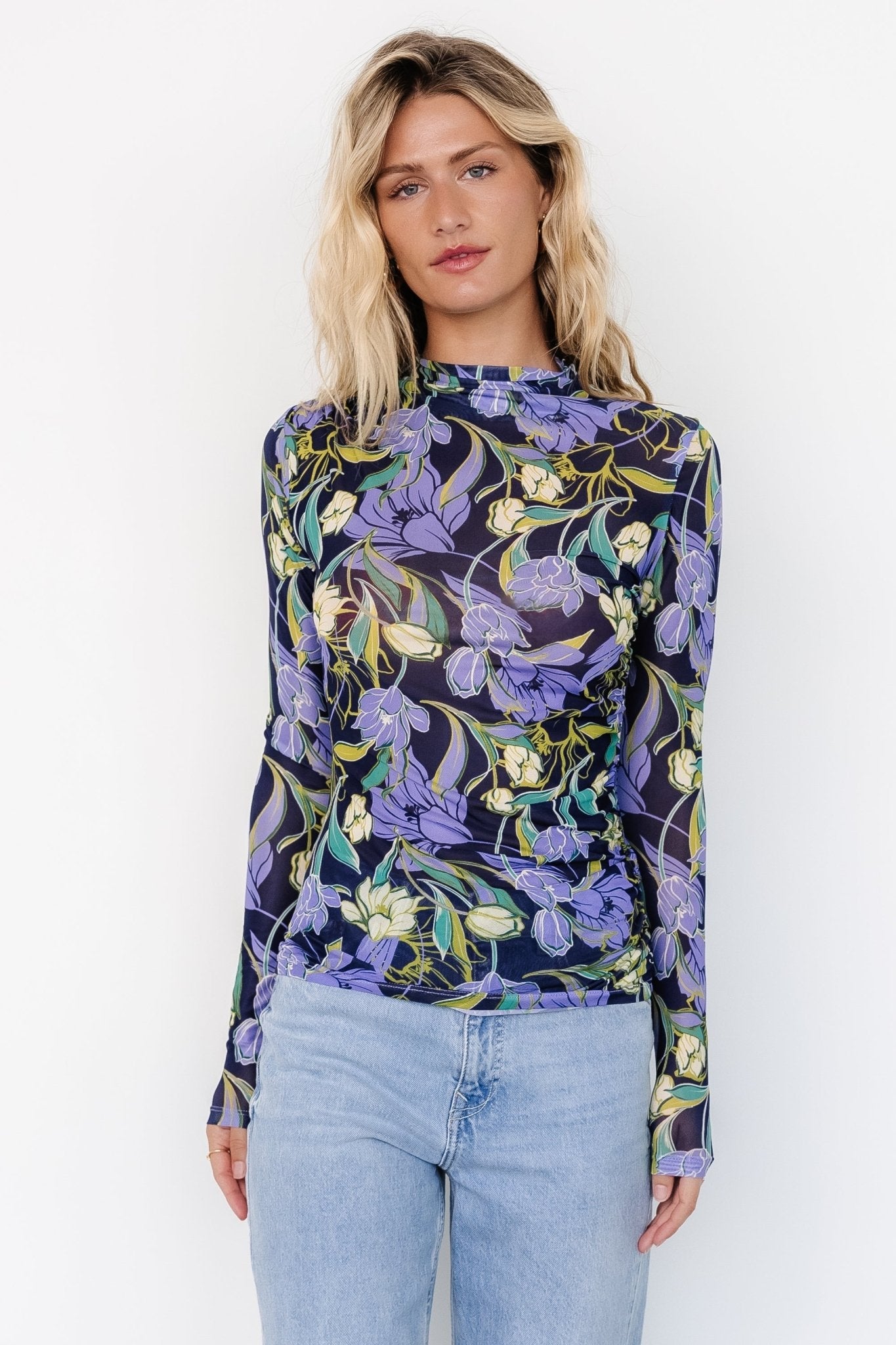 Dom Sheer Top | Navy Multi